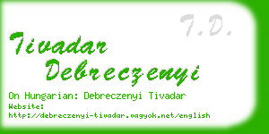 tivadar debreczenyi business card